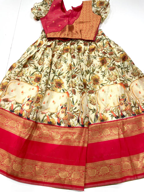 Banaras Kalamkari Lehanga  Set(8-9yrs)