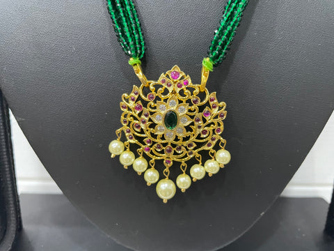 One Gram Gold CZ Beaded necklace Set