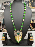 Victorian CZ Necklace Set with Jade Beads