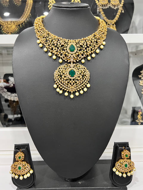 One Gram Gold CZ Necklace