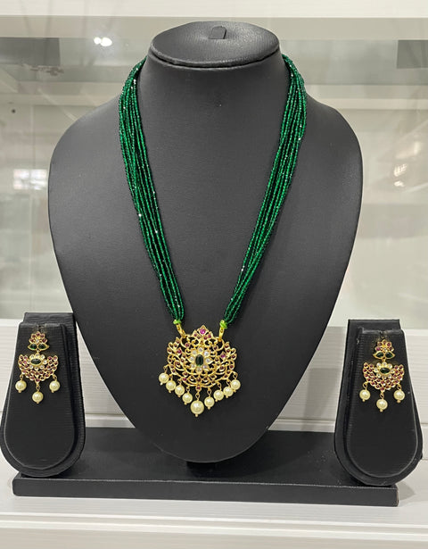 One Gram Gold CZ Beaded necklace Set