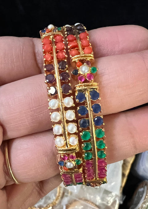 One Gram Gold Navratna Bangles