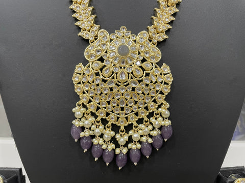 Kundan  Beaded Long necklace Set