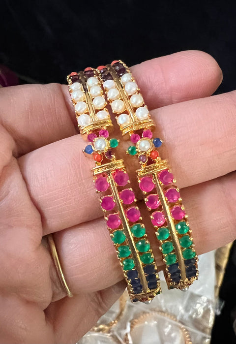 One Gram Gold Navratna Bangles