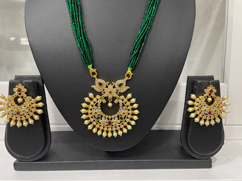 One Gram Gold CZ Beaded necklace Set