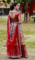 Banaras Kalamkari Gown with Dupatta