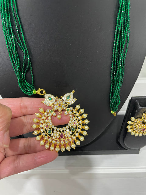 One Gram Gold CZ Beaded necklace Set